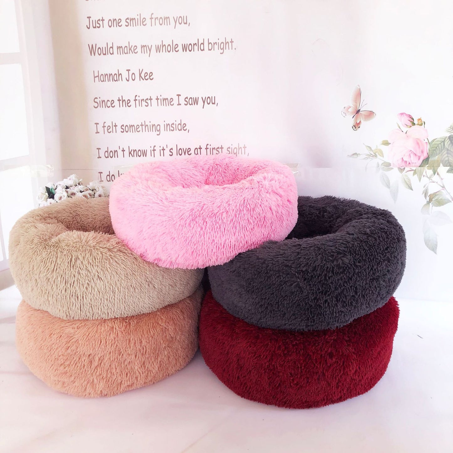 Paniers Ronds en Peluche pour Petits Chiens